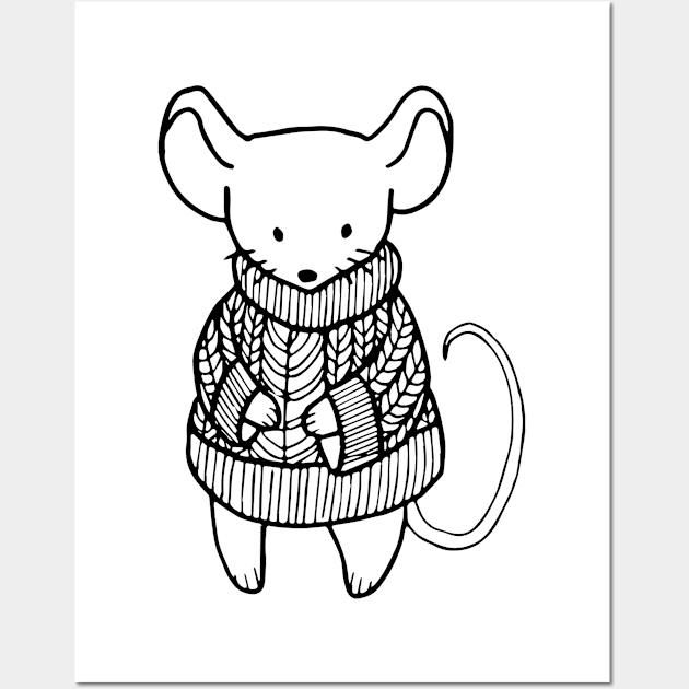 Cute Mouse In A Sweater Wall Art by swagmaven